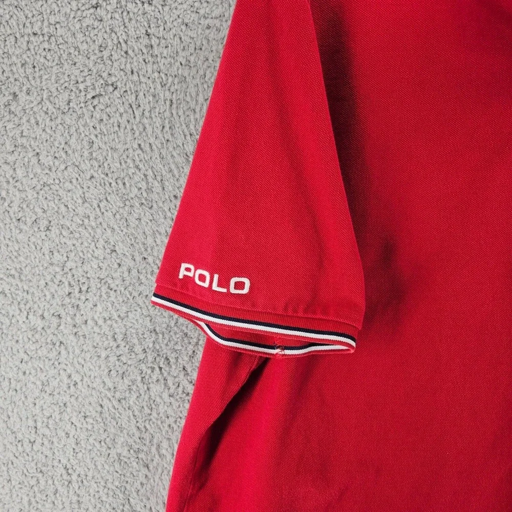 Polo Ralph Lauren Polo Shirt‎ Mens Large Red Short Sleeve Classic Fit Golf Rugby